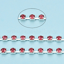 Silver Plated Brass Rhinestone Strass Chains&nbsp;CHC-N020-12A-01