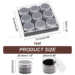 9 Slots Mini Round Plastic Jewelry Screw Top Bead Jars Sets with Velvet Inside&nbsp;AJEW-WH0472-42B