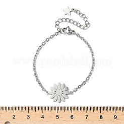 304 Stainless Steel Daisy Link Bracelets&nbsp;BJEW-F500-01P