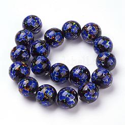Handmade Inner Flower Lampwork Beads Strands&nbsp;LAMP-L072-D04