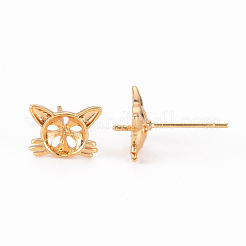 Brass Stud Earrings Findings&nbsp;KK-T062-116G-NF