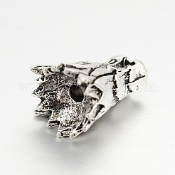 Tibetan Style Alloy Animal 3D Dragon Head Beads&nbsp;X-PALLOY-A063-04AS