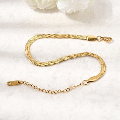 304 Stainless Steel Snake Chains Bracelets for Women&nbsp;BJEW-P395-02G-01