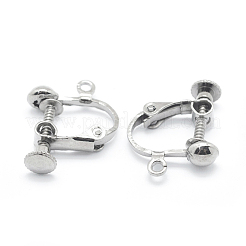 Brass Screw On Clip-on Earring Findings&nbsp;X-KK-L164-01P
