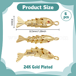 6Pcs Brass Pendants&nbsp;KK-BC00015-48A
