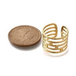 304 Stainless Steel Multi-layer Open Cuff Rings for Women&nbsp;STAS-Z108-03G-04