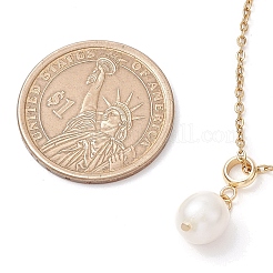 Round Natural Freshwater Pearl Pendant Necklaces&nbsp;NJEW-JN05137