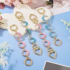 4Pcs 4 Styles Alloy Enamel Moon Link Chain Bag Extension Chains&nbsp;AJEW-TA0003-13