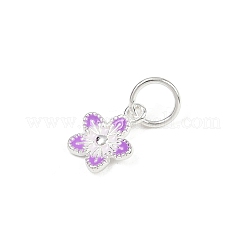 925 Sterling Silver Enamel Flower Charms&nbsp;STER-K183-11S-01