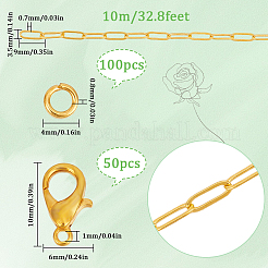 BAGDIY Brass Paperclip Chains Bracelet Necklace Making Kit&nbsp;DIY-SC0025-25