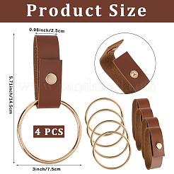 4Pcs PU Leather Towel Holder&nbsp;HJEW-CN0001-34B
