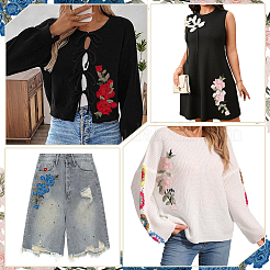 8Pcs 8 Colors Polyester Embroidery Cloth Iron On/Sew On Patches&nbsp;PATC-ME0001-08