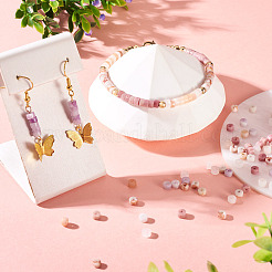 200Pcs 4 Styles Synthetic Red Netstone & Natural Lepidolite/Purple Mica Stone & Pink Aventurine & Rhodonite Beads&nbsp;G-TA0003-05C