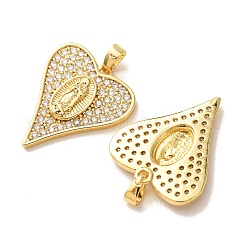 Brass Micro Pave Clear Cubic Zirconia Pendants&nbsp;CU-CBA9AB3-38G