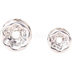 Silver Plated Brass Middle East Rhinestone Spacer Beads&nbsp;RB-PH0001-07S-NF