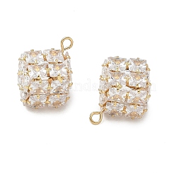 Brass Micro Pave Clear Cubic Zirconia Pendants&nbsp;CU-CBAD360-10G