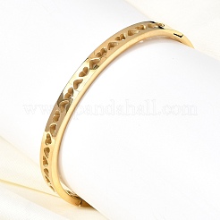 Hollow 304 Stainless Steel Hinged Bangles for Women&nbsp;BJEW-H644-06G