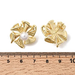 Brass Stud Earrings for Women&nbsp;EJEW-F422-01A-G