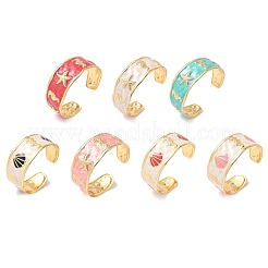 Ocean 304 Stainless Steel Enamel Cuff Bangles for Women&nbsp;BJEW-B159-03G