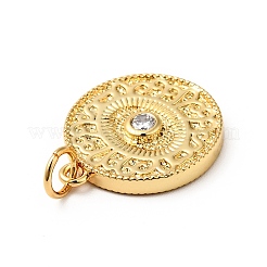 Rack Plating Brass Micro Pave Clear Cubic Zirconia Pendants&nbsp;KK-H431-55G