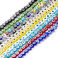 Handmade Evil Eye Lampwork Beads Strands&nbsp;LAMP-F023-B
