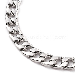 Tarnish Resistant Women' s Fashionable 304 Stainless Steel Cuban Link Chain Bracelets&nbsp;X-BJEW-JB05657-01