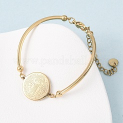 Religion 304 Stainless Steel Link Bracelets for Women&nbsp;LS-BJEW-F524-02A-G