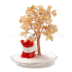Christmas Natural Yellow Quartz Chips Tree Decorations&nbsp;DJEW-K028-02C