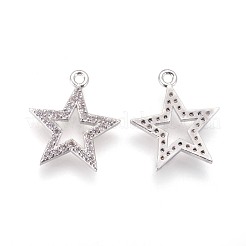 Brass Micro Pave Cubic Zirconia Pendants&nbsp;KK-F809-09P
