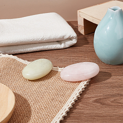 2Pcs 2 Styles  Natural Rose Quartz & Serpentine Massage Tool&nbsp;MRMJ-NB0001-20