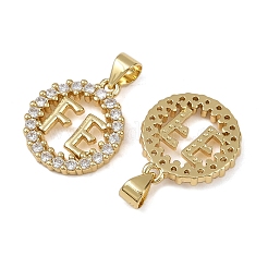 Brass Micro Pave Cubic Zirconia Pendants&nbsp;KK-I358-062G-B