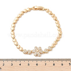 Brass Micro Pave Cubic Zirconia Link Chain Bracelets&nbsp;KK-R217-48G