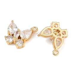 Brass Micro Pave Cubic Zirconia Pendants&nbsp;KK-F906-02G