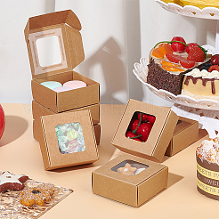 Kraft Paper Gift Box with Visible Window&nbsp;CON-WH0088-74A