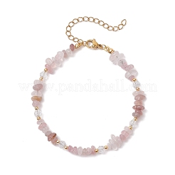 Natural Rose Quartz Chip Beaded Bracelets for Women&nbsp;BJEW-JB11742-11