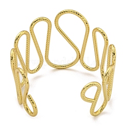 PVD Vacuum Plating 202 Stainless Steel Wiggle Ring Open Cuff Bangles for Women&nbsp;BJEW-M317-01D-G