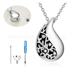 304 Stainless Steel Cremation Box Pet Memorial Pendant Cable Chain Necklace&nbsp;PW-WGD4062-01