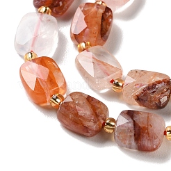 Natural Red Hematoid Quartz/Ferruginous Quartz Beads Strands&nbsp;G-H061-A03-01