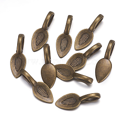 Tibetan Style Alloy Glue-on Flat Pad Bails&nbsp;X-MAB3348Y-NF