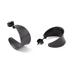 Ion Plating(IP) 304 Stainless Steel Chunky C-shape Stud Earrings&nbsp;EJEW-P198-12EB
