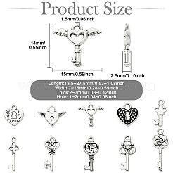 100Pcs 10 Styles Tibetan Style Alloy Pendants&nbsp;TIBEP-CJ0003-57