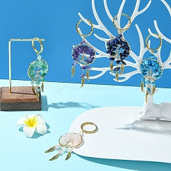 5Pcs 5 Styles Woven Net/Web with Wing Pendant Keychain&nbsp;KEYC-FZ00023