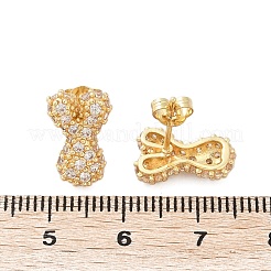 Brass Micro Pave Cubic Zirconia Stud Earrings&nbsp;EJEW-Z091-04G-Y