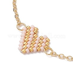 Glass Seed Beads Heart Link Bracelets&nbsp;BJEW-MZ00093-03