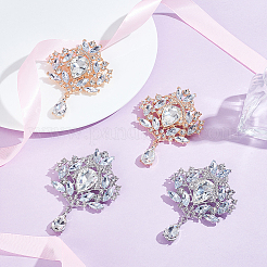 4Pcs 2 Colors Alloy Crystal Rhinestone Brooches for Clothes Backpack&nbsp;JEWB-GA0001-39