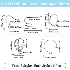 50Pcs 5 Style Brass Earring Findings&nbsp;KK-BBC0012-59