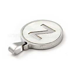 304 Stainless Steel with White Shell Pendants&nbsp;STAS-G268-01Z-P