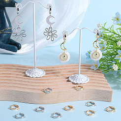 16Pcs 2 Colors Brass Hoop Earrings Findings&nbsp;KK-BBC0013-93