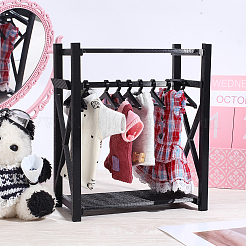 Plastic Mini Clothes Closet with Coat Hanger&nbsp;DOLL-WH0007-14B