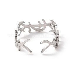 Non-Tarnish 304 Stainless Steel Open Cuff Rings&nbsp;RJEW-Q808-04A-P